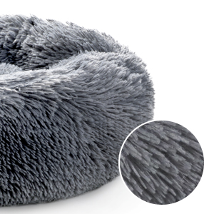 Couchage Chat Panier pour chat/chien Rond en Peluche pour et Confortable-Gris Foncé