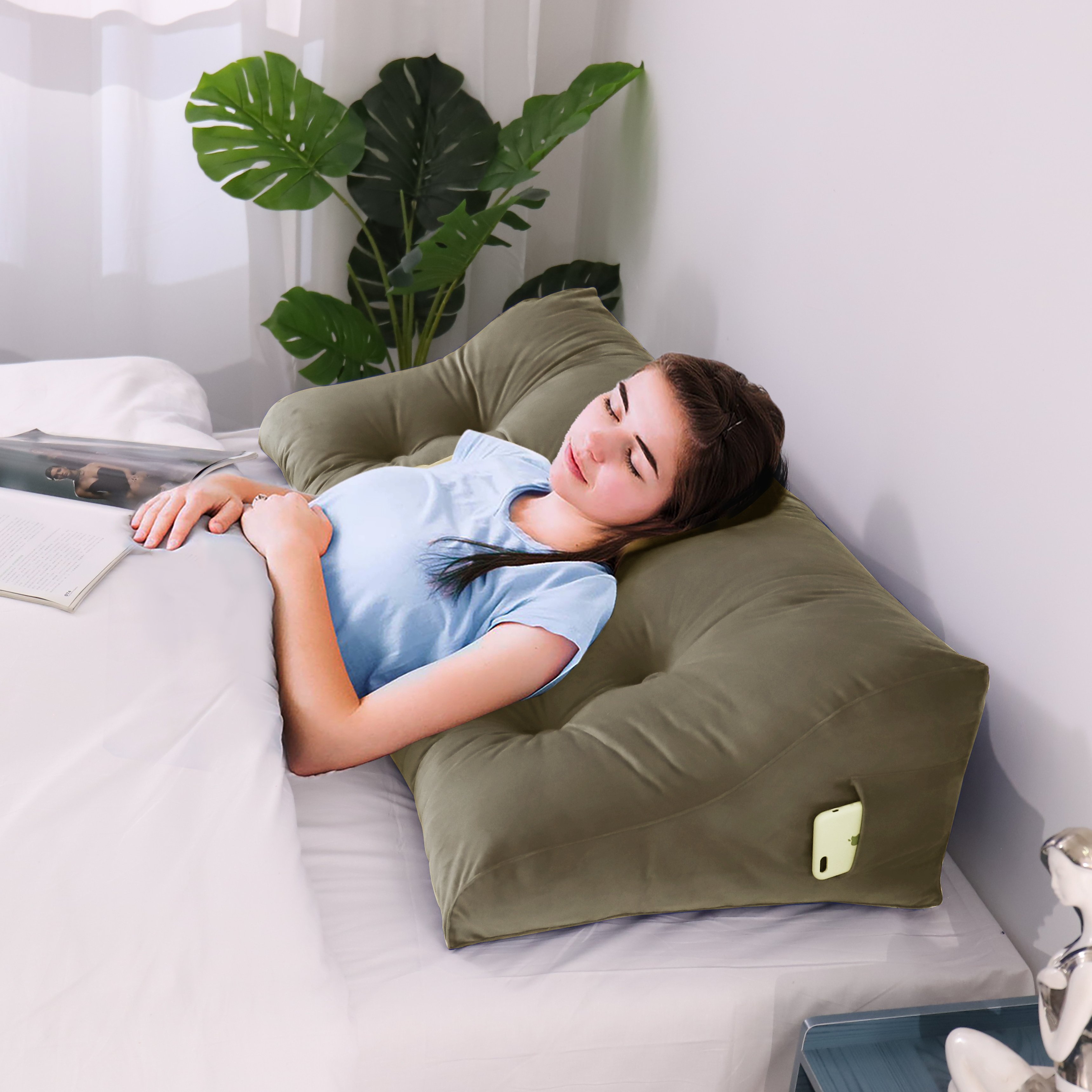 Oreiller compensé pour lit, oreiller anti-ronflement, dossier orthopédique,  oreiller