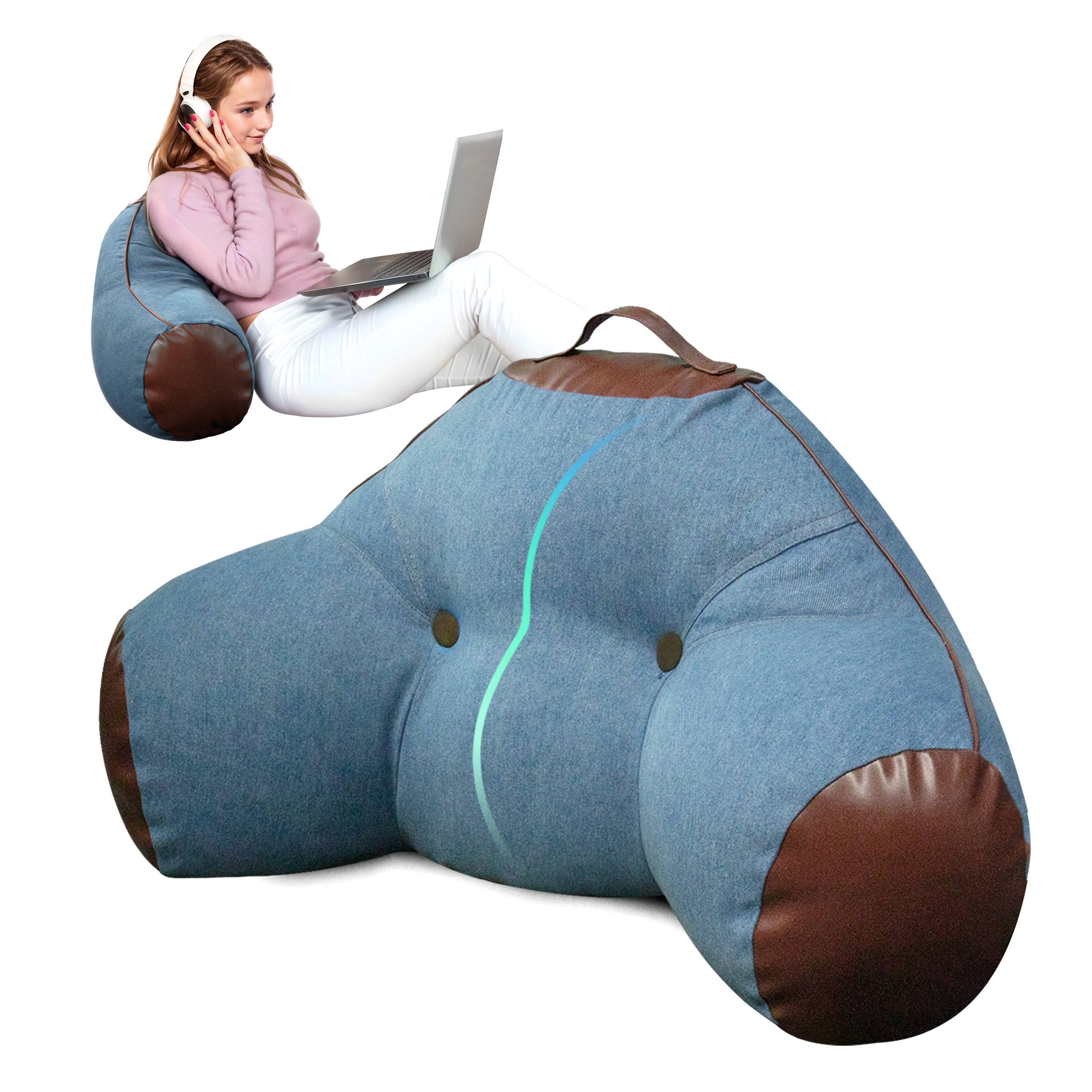 Coussin De Soutien Lombaire Mémoire De Forme - Pour Siège, Lit, Bureau - Housse Amovible - Support Jusqu'à 136kg
