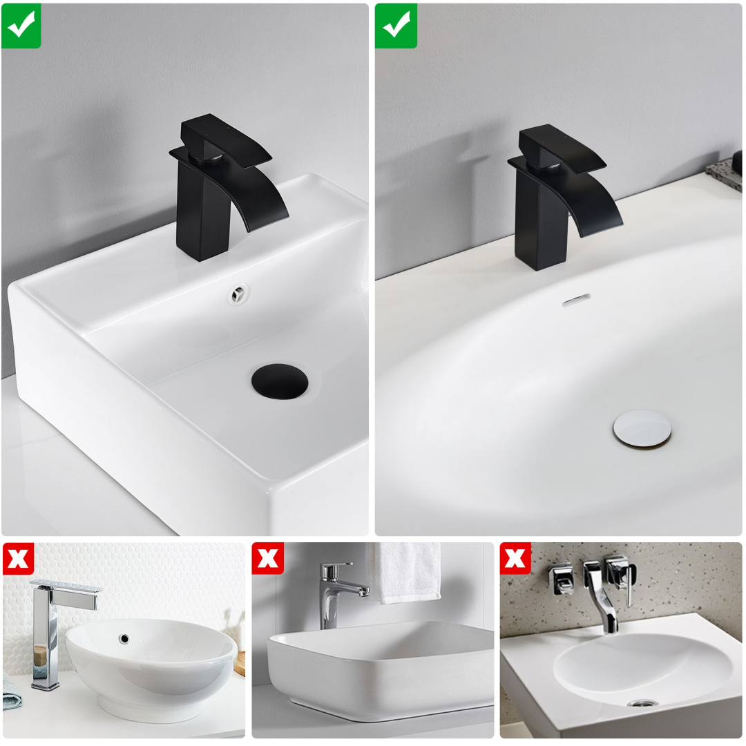 Mitigeur de lavabo noir mat à jet cascade, levier unique — vue 5