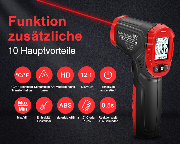 Infrarot Thermometer, Berührungslose Digitale Lasertemperaturpistole Von -58° F Bis 1112° F (-50° C Bis 600° C), Mit Hinterleuchtetem LCD-Display, Ohne Akku -Werkzeug Garten Verkauf AAHKMJXYDAFdJAOAIMEbOAchyxnZbo9Kty7R s5oTT0wTrxv0ZE7 Kg1X6yLotYOCKUx4HaCnuxKz4NQhn3EvrAaK65MtbkiCR4QwGAtG2Sb w==