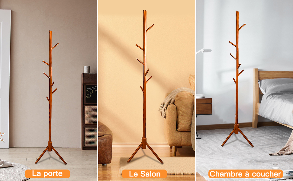 Wooden Coat Rack, SDLOGAL Naturholz-Garderobe Mit 8 Stabilen Haken, Einfache Montage, Für Mäntel, Hüte, Schals Und Handtaschen -Möbelhaus AAHKMJXYDAFdJAOAIMEbOAchyxnZbo9Kty7R s5oTT0wTrxv0ZE7