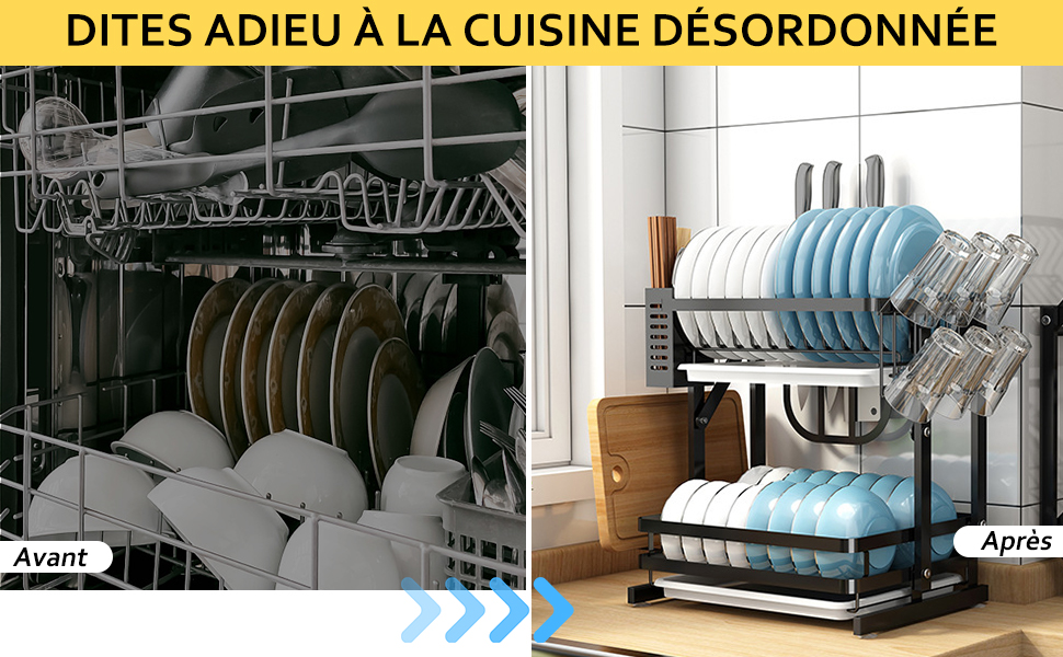 Égouttoir à Vaisselles à 2 Couches, SDLOGAL, Pliable, Égouttoir à Couvert,Panier à Vaisselle En Acier Inoxydable -Noir -Promos Gout Cuisine Boutique AAHKMJXYDAFdJAOAIMEbOAchyxnZbo9Kty7R s5oTT0wTrxv0ZE7 Kg1X6yLotYOCKWo8qjkliR ZUyexnaxGV0szVeaHMTtTQHfD2bmhZD 2g==