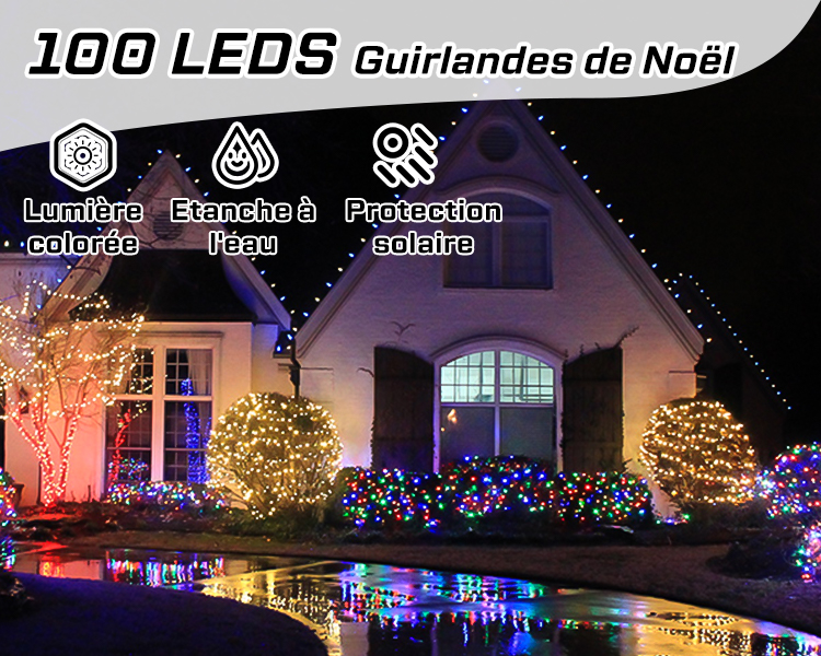Guirlande Lumineuse Extérieure, 10M 100 LED Guirlande Lumineuse Sapin Multicolore Avec 8 Modes, étanche IP44 Pour Chambre Balcon, Jardin, Galustrade, Noël, Intérieur Extérieur Décoration - Multicolore -Lemax Decor Magasin AAHKMJXYDAFdJAOAIMEbOAchyxnZbo9Kty7R s5oTT0wTrxv0ZE7 Kg1X6yLotYOCKXdZBGpqj2Eo2Rm18N