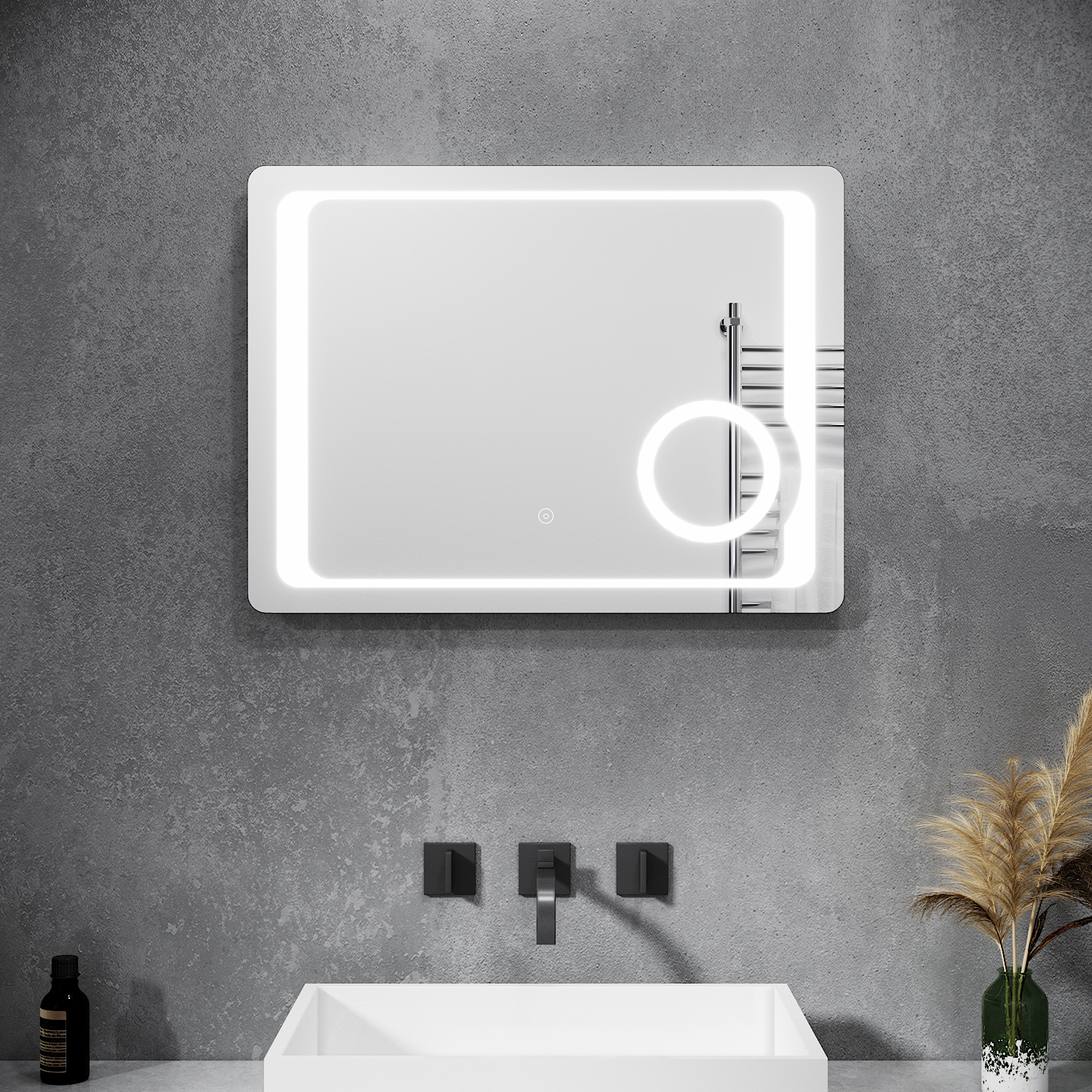 sonni led badspiegel 60x80cm touch lichtspiegel mit