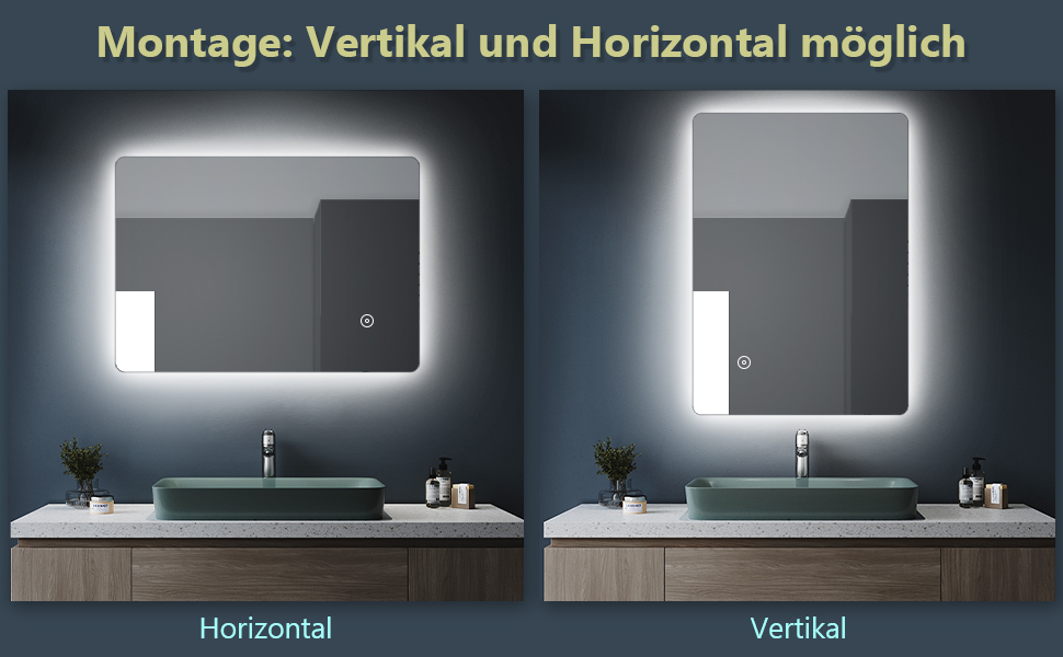 beleuchtete Badezimmerspiegel