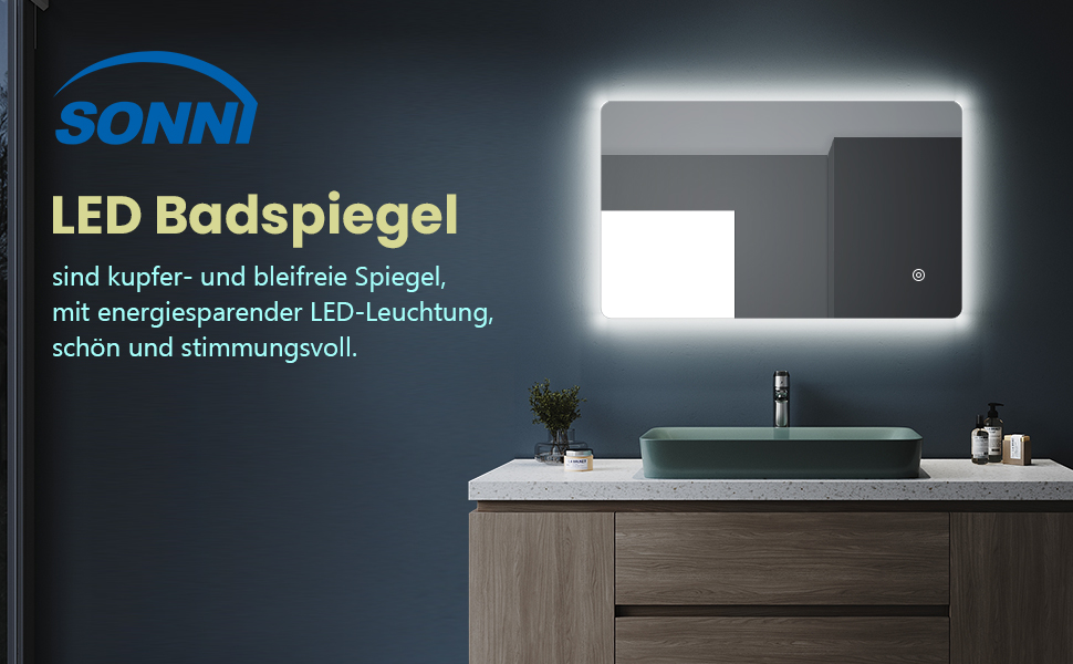 beleuchtete Badezimmerspiegel