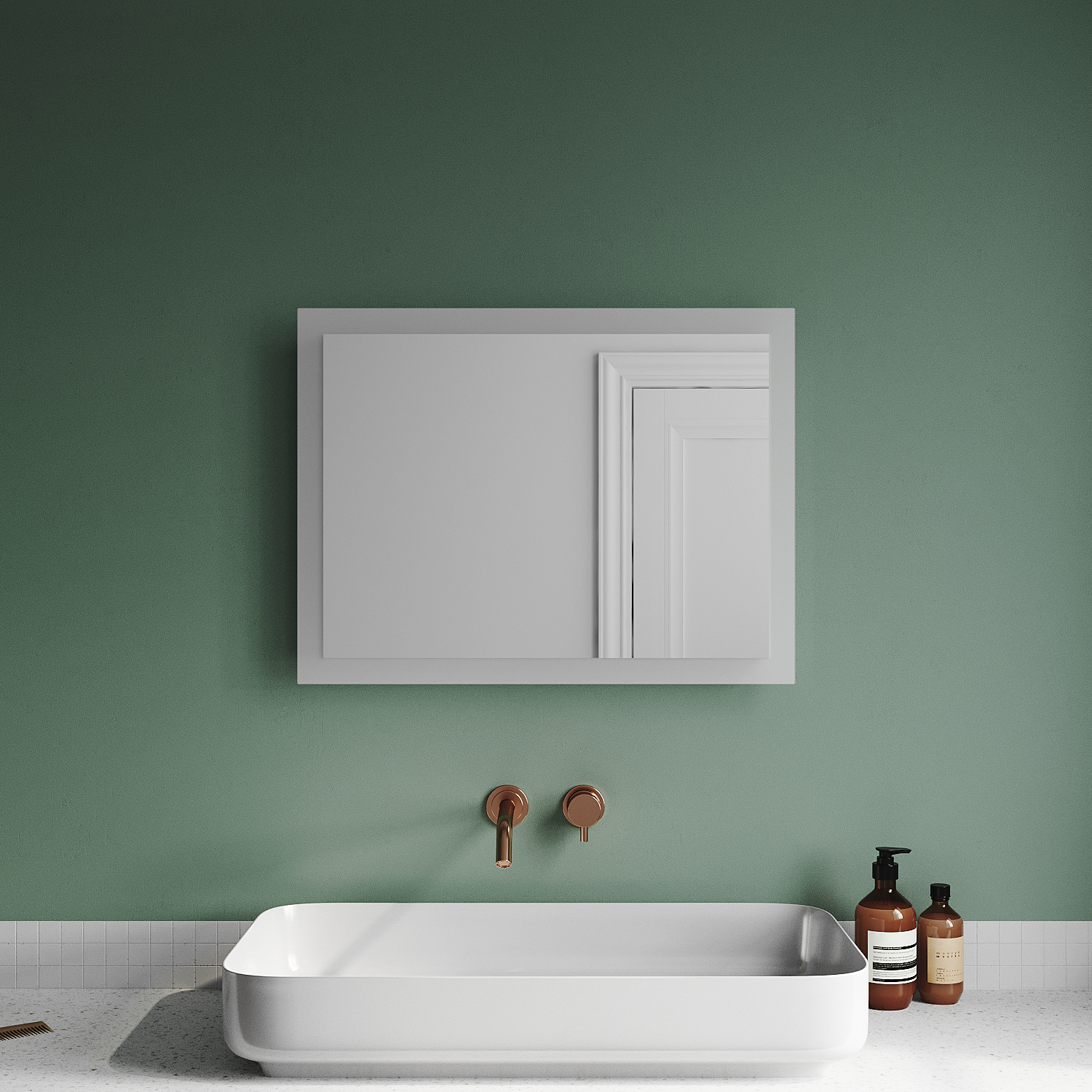 Specchio Da Bagno LED SIRHONA Con Antiappannamento – Rettangolare 70x50 Cm – Luci A 3 Temperature E Dimmerabile