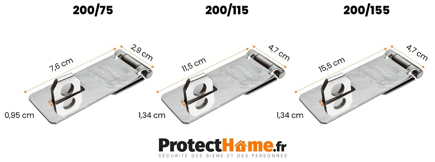 dimension porte cadenas abus 200