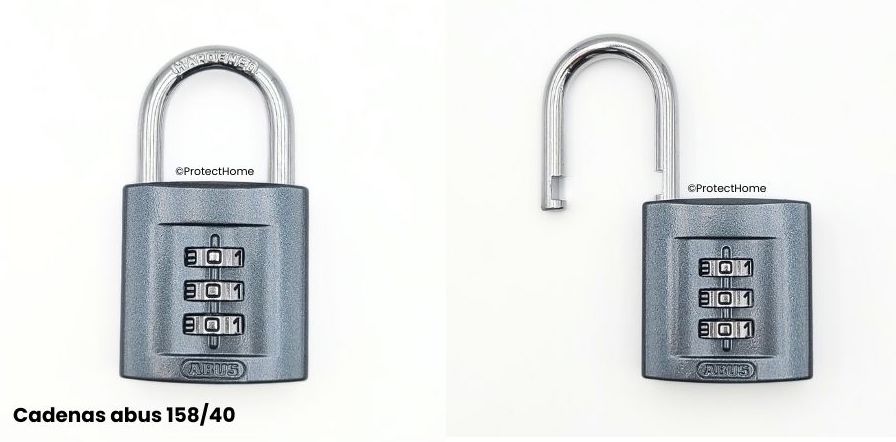 Cadenas abus 158/40 à combinaison 3 chiffres anse en acier cémenté trempé