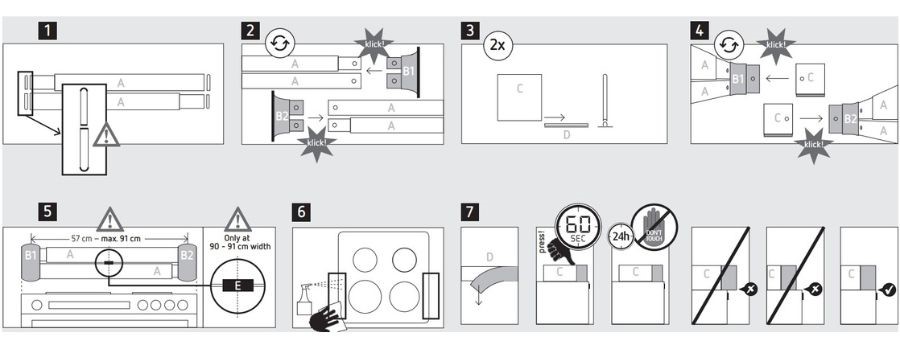 assemblage protection cuisiniere
