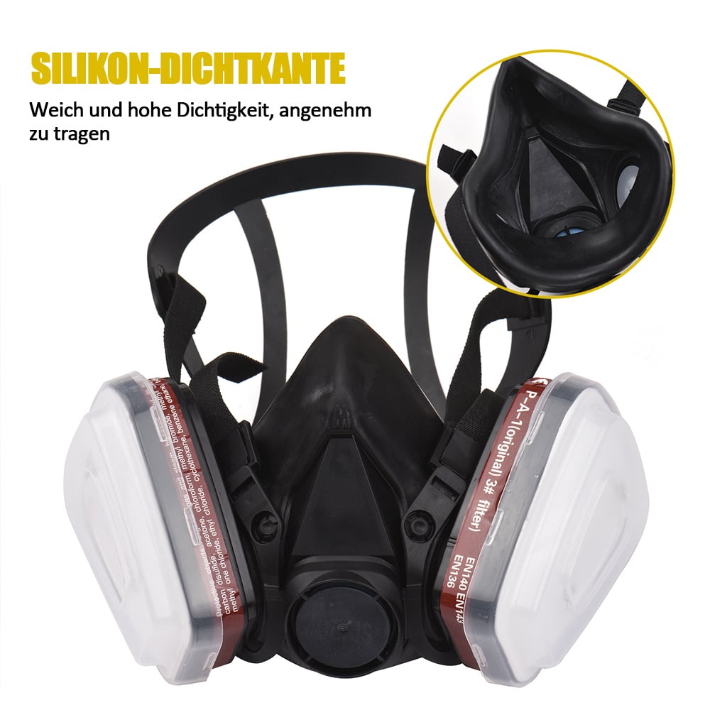 6200 Staubmaske Gasmaske Lackiermaske Atemschutz+Schutzbrille 10 Filterbaumwolle