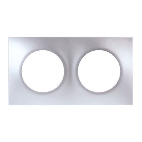 Plaque de finition 2 postes – Blanc- Square – 60297 – Eur’Ohm