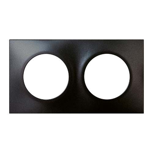 Plaque de finition 2 postes – Blanc- Square – 60297 – Eur’Ohm