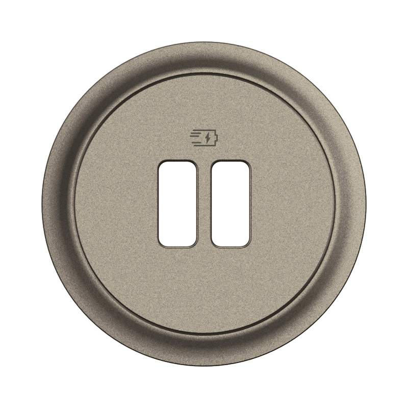 Enjoliveur pour prise simple ou double chargeur USB – Titanium – Céliane- CT0154 – Legrand