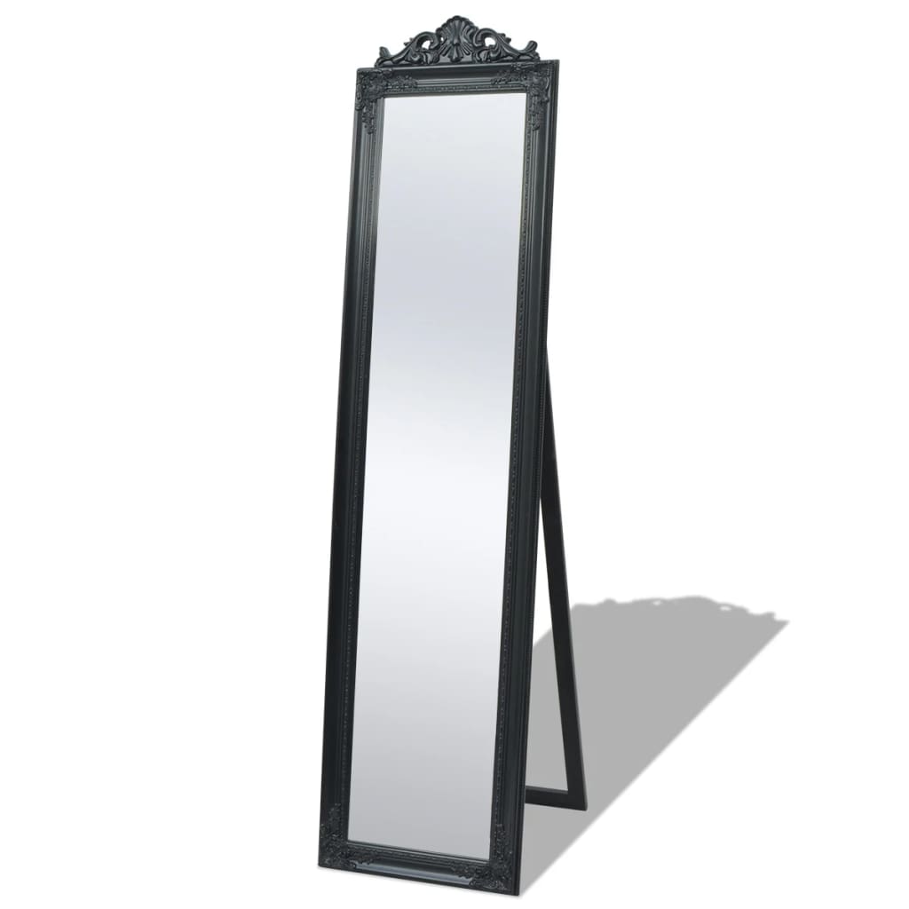 Miroir sur pied Style baroque 160 x 40 cm Noir - 243694