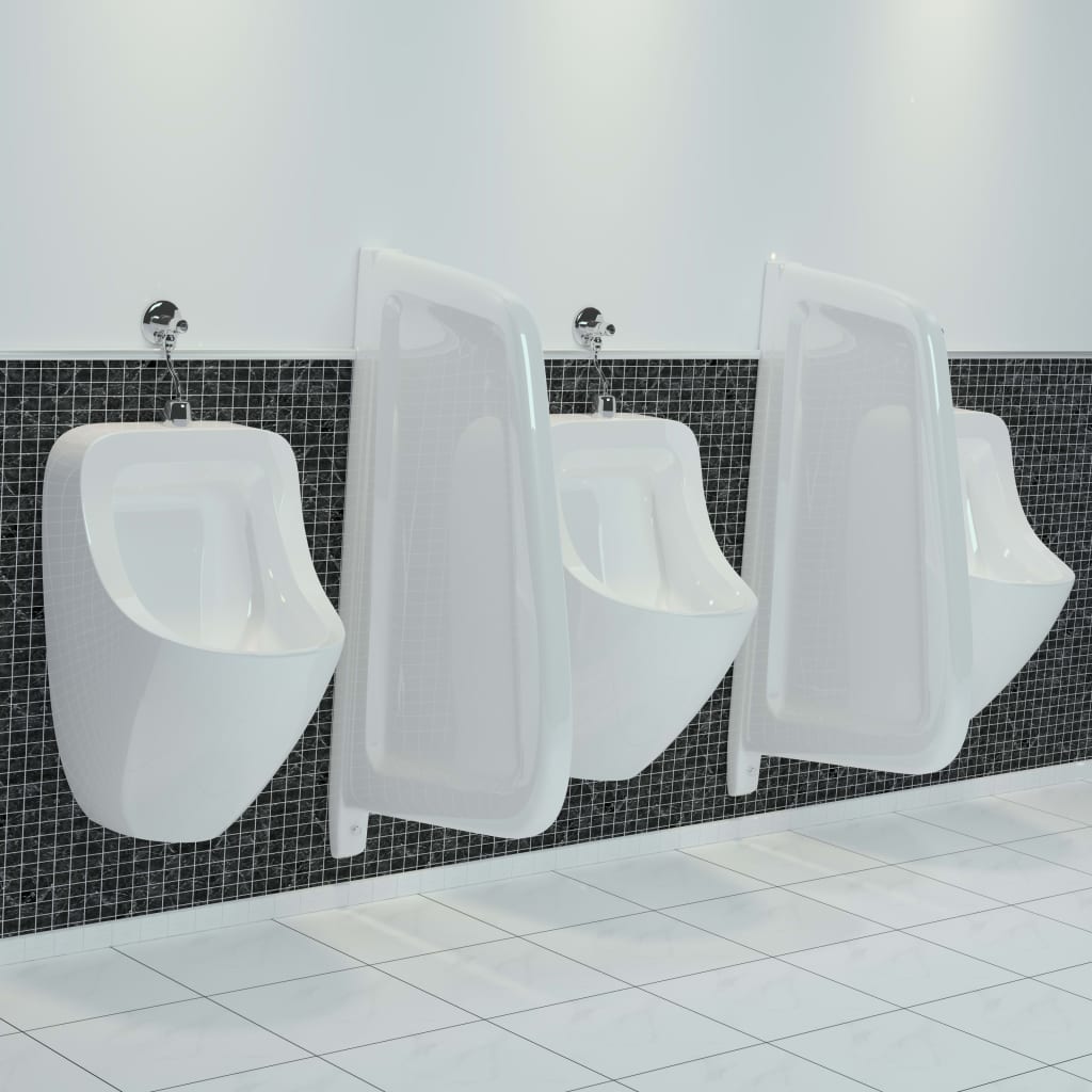 Wallmounted Urinal Privacy Screen Ceramic White