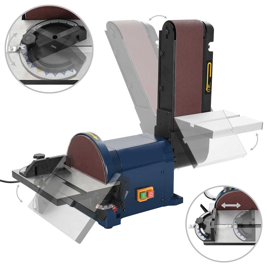 Scheppach BTS800Vario Ponceuse à Bande Et à Disque - Vitesse Variable Avec Écran LCD, 400W, Bande 914x100mm, Meule 150mm, Guide D'Angle