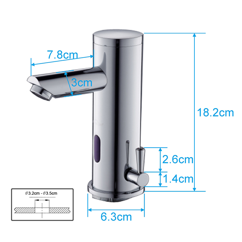 Sensor Automático Grifo de Lavabo para Comercial, Mezclador Agua Fría y