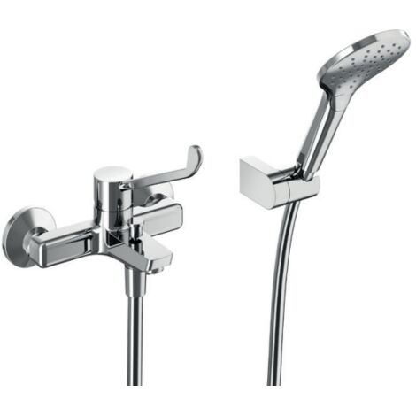 Externe Einhebel-Brause-/Wannenbatterie mit flexiblem Schlauch und Handbrause