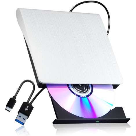 Externe lecteur DVD USB 3.0 pour PC portable, compatible CD et type C, unité optique portable.