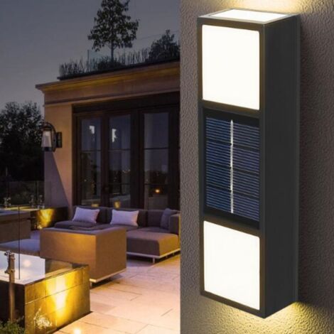 Externe Solarleuchte, LED-Wandleuchte für Garagentor und Garten, 8 Stunden Leuchtdauer, Schutzart IP65, einfache Installation, ABS/PC, 15 cm, 79 g, 6 warmweiße LEDs