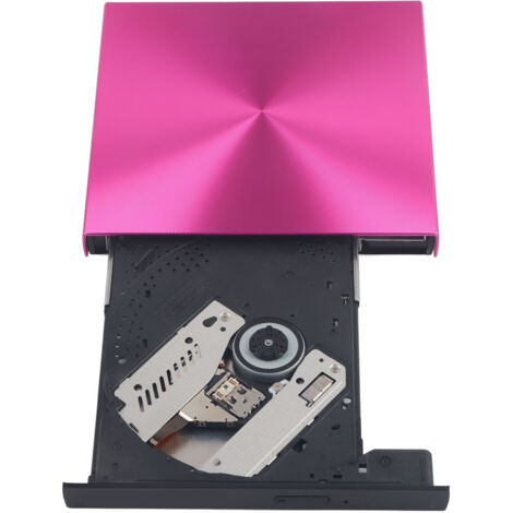 Externer USB 3.0 DVD-Brenner – Lese-/Schreibgerät für Laptop/PC – Rot/Pink