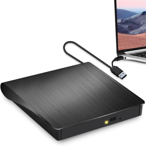 Externer USB 3.0 Typ-C DVD/CD-Brenner für Laptop oder Mobilgerät – Schwarz – USB 3.0 Typ-C Brenner