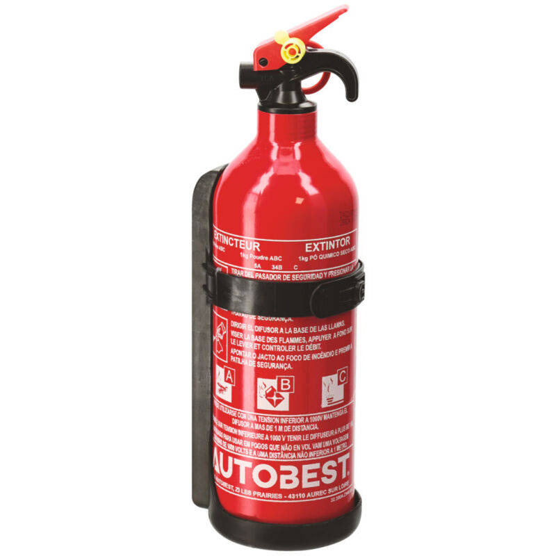 Autobest - Extincteur 1kg à poudre abc classes de feux
