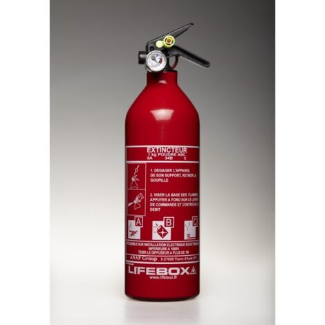 Extincteur 1kg a poudre avec manomètre auto test- ext01