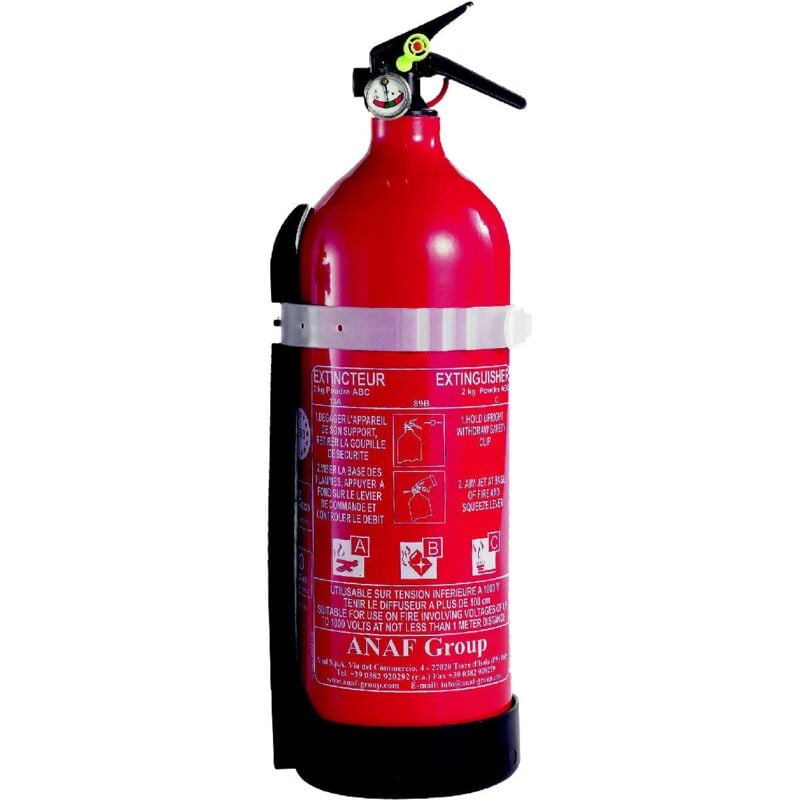 Adnauto - Extincteur 2kg + mano norme nf EN3 - H32cm D11.5cm