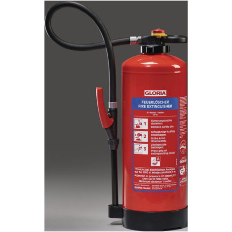 Extincteur à eau WKL 6 PRO Chargeur 6l classe feu 21 A avec fixation murale GLORIA