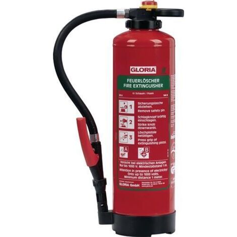 Extincteur à mousse rechargeable SKA+6PRO sans fluor classes de feu A et B