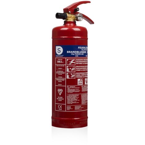 Extincteur Smartwares BB2 – Poudre – 2 kg – Classe de feu ABC - Inclut le support de montage