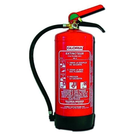 Extincteur à poudre classe A. B et C GLORIA - 6 Kg - VINMER