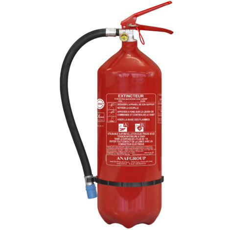 Extincteur à pression permanente 6L Outifrance en aluminium avec manomètre et additif anti-feu A-B Ø160xH.545mm