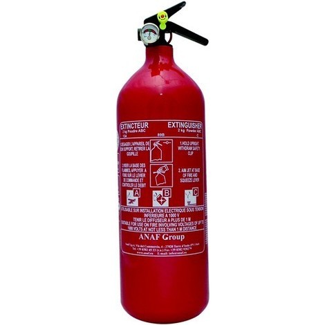 SECURITEGOODDEAL EXTINCTEUR HOMOLOGUE POUDRE 2KG AVEC MANO-ANAF FIRE PROTECTION -S16457