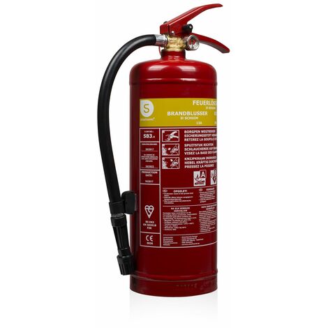 Extincteur Smartwares SB3 Mousse, 3 litres, Classe de feu AB, Avec support de montage