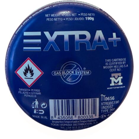 EXTRA+ Cartucho Gas Butano, 190 gr