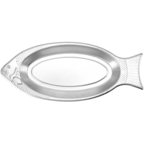 Extra dicke, fischförmige Servierplatte aus Edelstahl für Geburtstag und Hochzeit