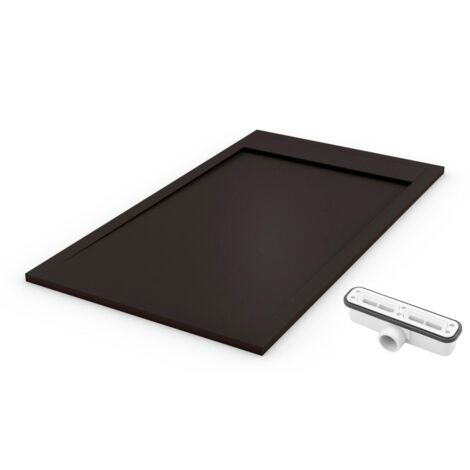Extra flache Duschwanne PREMIUM AMBIENTE schwarz RAL 9005 80x100