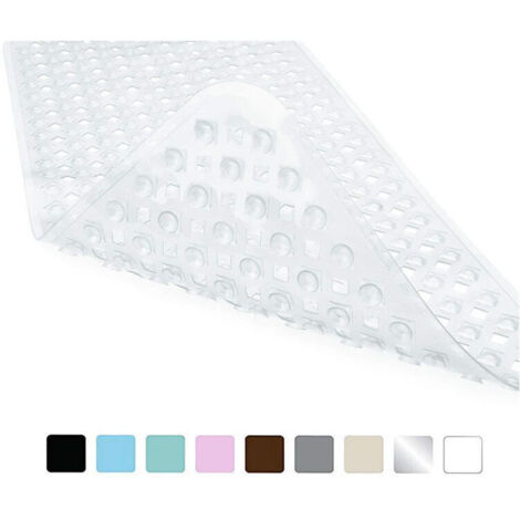Extra große rutschfeste Badematte, Badewannenvorleger mit Saugnäpfen, maschinenwaschbare Badematte mit Abflusslöchern, transparent 88 x 40 cm.