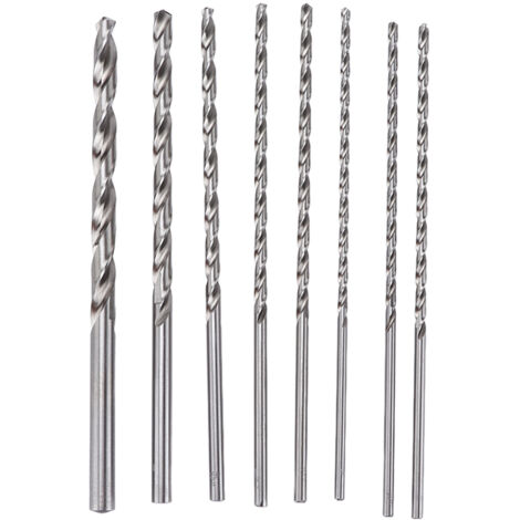 extra lange 200-mm-HSS-Bohrer für Metall und Holz, 8-teiliges Set 4–10 mm, professionelles Rotationswerkzeug
