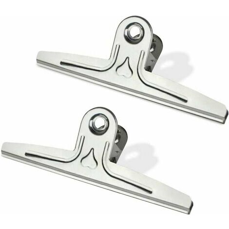 Extra large bouledogue clips, 2 Pack 30cm en acier inoxydable Jumbo géant liant clips papier pinces support pour planche à dessin, art, enseignants, Bureau à domicile (argent)