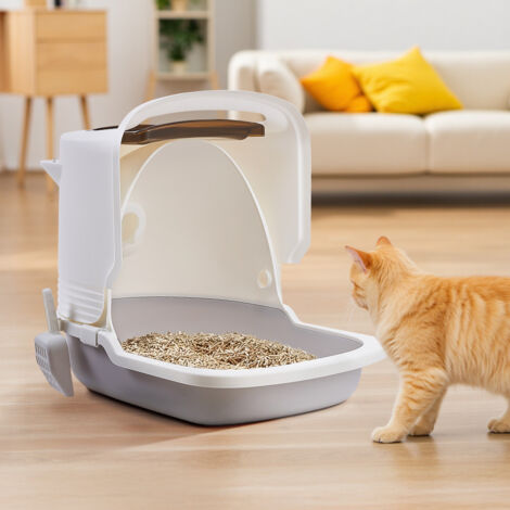 Extra-large Detachable Fully Enclosed Spacious Deodorizing and Splash-proof Cat Litter Box 47.9 cm W x 66.8 cm D x 49.5 cm H