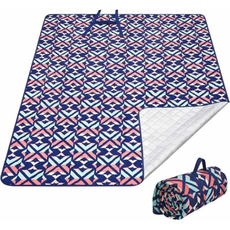 Extra Large Picnic Blanket, Waterproof Picnic Tablecloth, Sand-Proof Mat, Thermal Insulation, Aluminum Film Bottom, Machine Washable for Camping, Travel, Park, Beach, 150 x 200 cm