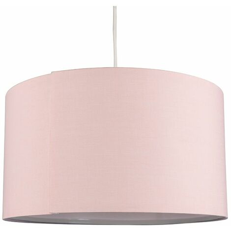 Extra Large Pink Polycotton Cylinder Ceiling Pendant Table