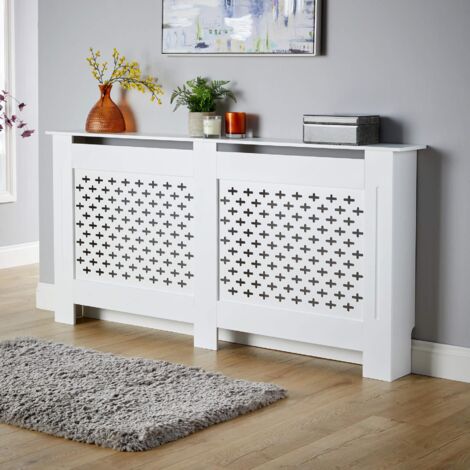 Extra Large White Radiator Cover MDF Wooden Home Decor Modern Furniture Design