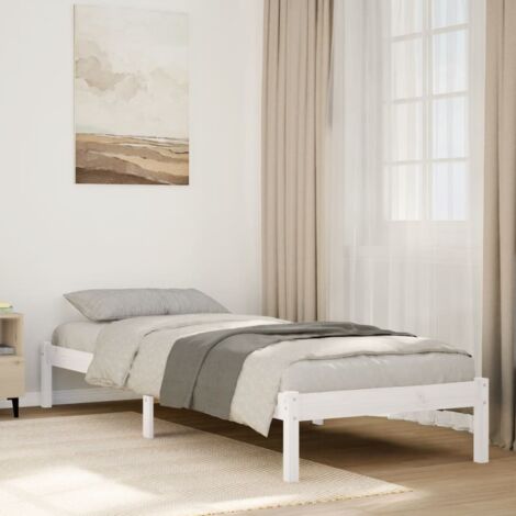 Extra Long Bed Frame without Mattress White 100x220 cm Solid Wood Pine vidaXL