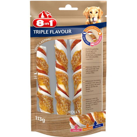 Extra rolls Triple Flavour taglia XS con triplo gusto pollo, manzo e maiale - OFFERTA RISPARMIO 6 confezioni da 113 cad